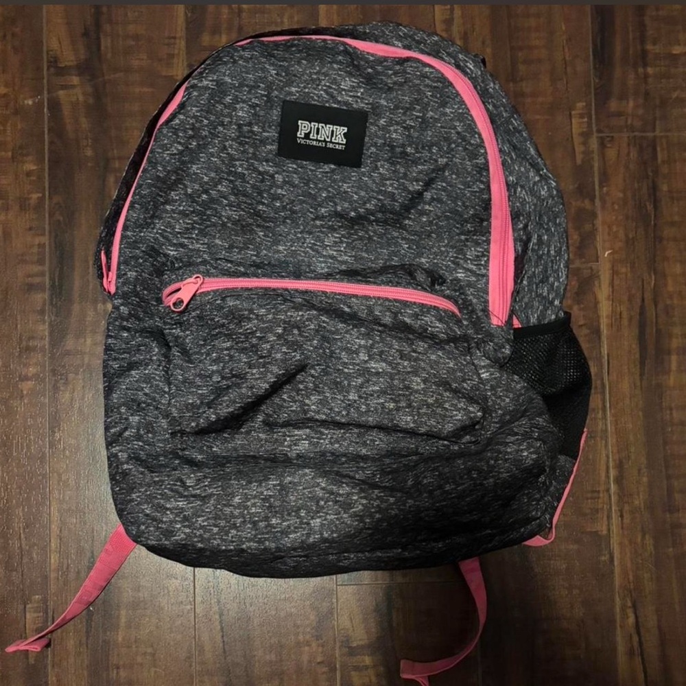 Victoria's Secret PINK Heathered Gray Backpack with Pink Accents!